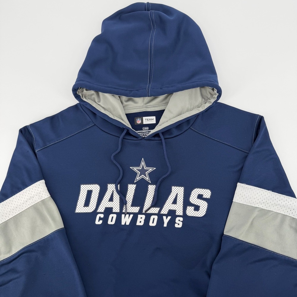 NFL Team Apparel Dallas Cowboys Hoodie Mens Large Navy Blue Graphic Sweatshirt